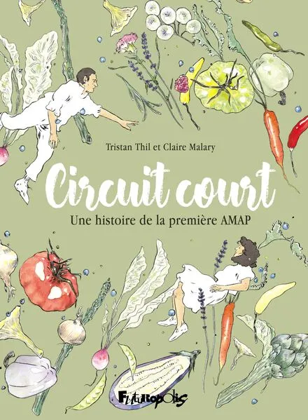 La dessinatrice et le scénariste, en lévitation au milieu de légumes